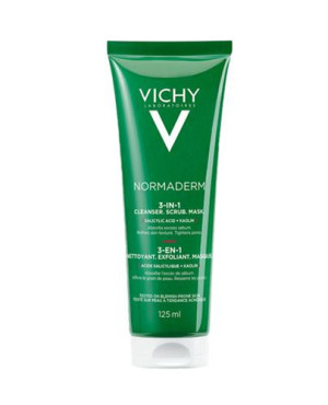 Vichy Normaderm 3w1 Oczyszczenie Peeling Maska, skóra trądzikowa, 125 ml