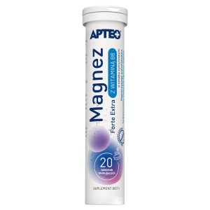 APTEO Magnez Forte Extra z Wit. B6 o smaku cytrynowym - 20 tabl .mus.