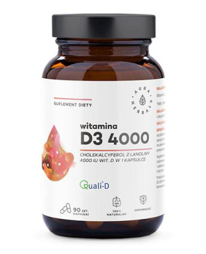 Aura Herbals Witamina D3 4000 IU, kapsułki, 90 sztuk