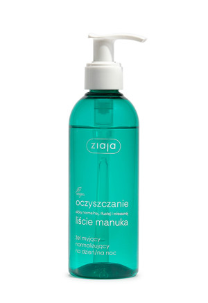 ZIAJA OCZYSZCZANIE Liście manuka żel myjący normalizujący na dzień / na noc, 200 ml