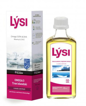 Lysi Tran Islandzki Omega 3 o smaku tutti frutti, 240 ml