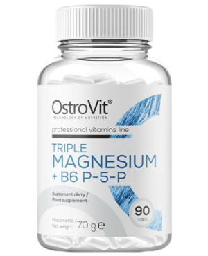OstroVit Triple Magnesium + B6 P-5-P, 90 kapsułek