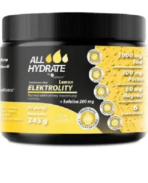 Aliness AllHydrate, Elektrolity lemon + kofeina 200 mg, 345 g