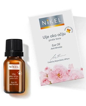 Nikel Olejek z kwiatów Dzikiej Róży i Passiflora pod oczy niwelujący zmarszczki rozjaśniający cienie 100% naturalny, 10 ml