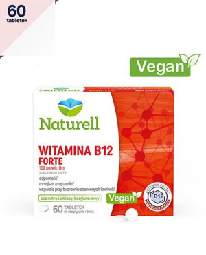 Naturell Witamina B12 FORTE, tabletki do rozgryzania i żucia, 60 sztuk