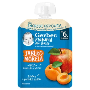 Gerber Natural For Baby Deserek jabłko-morela po 6. miesiącu, 80 g
