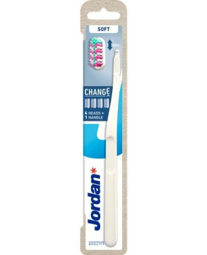 Jordan Change Soft szczoteczka do zębów z wymienną główką, 4 końcówki