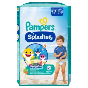 Pampers Splashers 5-6 jednorazowe pieluchomajtki do pływania 14+ kg, 10 sztuk