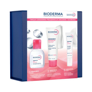 Bioderma Zestaw Sensibio Defensive+Eye+H2O, krem Defensive, 40 ml + krem pod oczy, 15 ml + woda micelarna, 100 ml