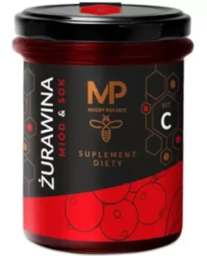 Miody Polskie miód z sokiem z żurawiny z Vit C 250 g