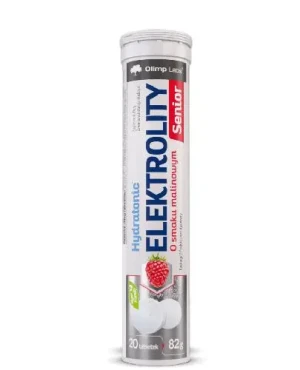 Olimp, Hydratonic Elektrolity Senior, smak malinowy, tabletki musujące, 20 sztuk