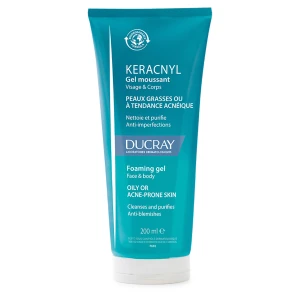 Ducray Keracnyl Żel pieniący twarz i ciało, skóra przetłuszczająca się lub skłonna do trądziku, 200 ml