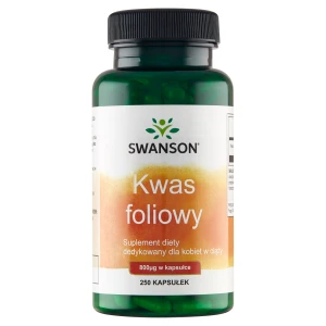Swanson Kwas foliowy, kapsułki, 250 sztuk