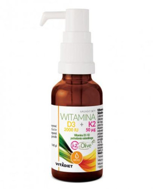 VITADIET Witamina D3 2000 IU + K2 50 ug krople - 29,4 ml