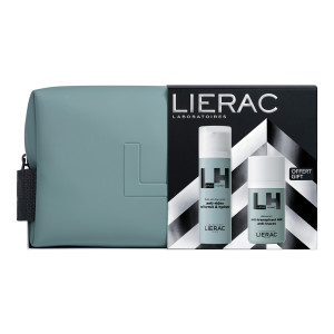 Zestaw Lierac Homme, emulsja Anti-aging, 50 ml + dezodorant, 50 ml + kosmetyczka
