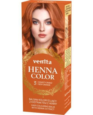 Venita Henna Color, balsam koloryzujący z ekstraktem z henny, 3 Ognisty Oranż, 75 ml