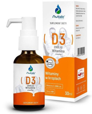 Avitale Witamina D3 2000 z Lanoliny Olive, 30 ml, krople