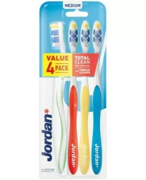 Jordan Total Clean Medium szczotka do zębów średnia 4 sztuki
