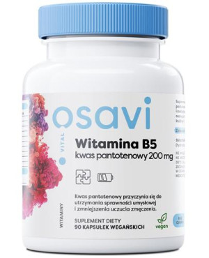 Witamina B5 Kwas Pantotenowy 200 mg, 90 vegan kaps.