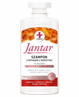 Jantar Medica Szampon nawilżający do włosów suchych i łamliwych z wyciągiem z bursztynu, 330 ml