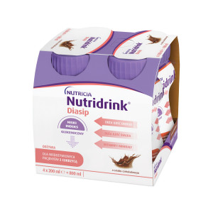 Nutridrink Diasip o smaku czekoladowym, płyn, 4 x 200 ml