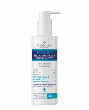FLOS LEK EMOLIENT Żel do mycia ciała i skóry głowy, 175 ml