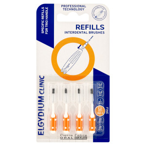 Elgydium Clinic Refill Pomarańczowa (ISO 3), wkłady do szczoteczek międzyzębowych, 4 sztuki