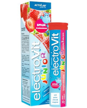 Activlab Pharma ElectroVit Junior smak truskawkowy, tabletki musujące, 20 sztuk