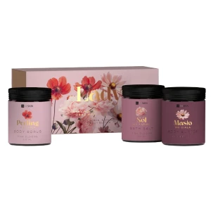 Hiskin zestaw Lady Peonia peeling 200 ml, sól 200 ml, masło, 200 ml