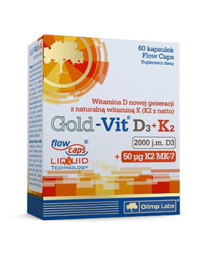 Olimp, Gold-Vit D3 2000 IU + K2 MK-7 50 μg, kapsułki, 60 sztuk