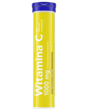 Witamina C 1000 mg o smaku pomarańczy i mandarynki, tabletki musujące, 20 sztuk