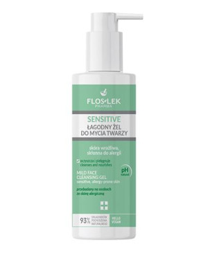 Floslek Sensitive Łagodny Żel do mycia twarzy skóra wrażliwa skłonna do alergii, 175 ml