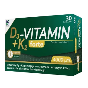 Prima Pharma D3+K2 Vitamin Forte 4000 j.m. kapsułki, 30 sztuk
