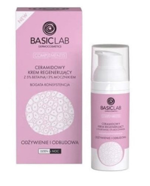 Basiclab Ceramidowy Krem regenerujący 5% betaina i 3% mocznik, 50 ml
