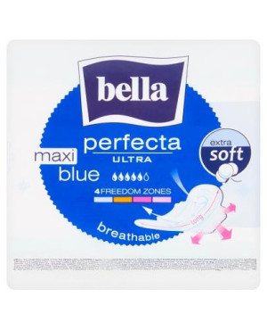 Bella Perfecta Ultra Maxi Blue, podpaski z osłonkami bocznymi, 8 sztuk