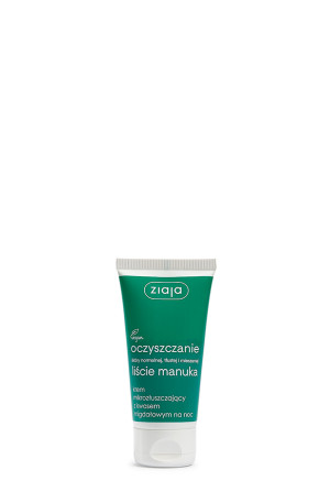 Ziaja Oczyszczanie Liście manuka krem mikrozłuszczający z kwasem migdałowym na noc, 50 ml