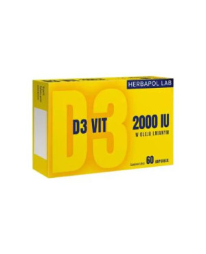 HERBAPOL LAB, D3 Vit 2000 IU w oleju lnianym, 60 kapsułek