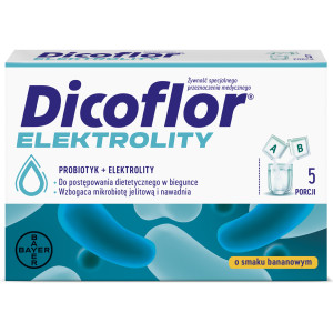 Dicoflor Elektrolity o smaku bananowym, saszetki, 10 sztuk