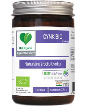 BeOrganic Cynk Bio, tabletki, 60 sztuk