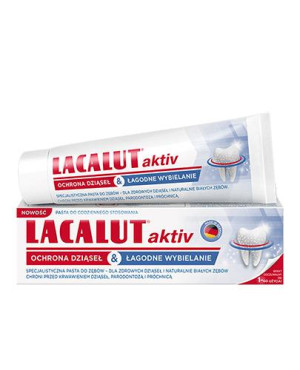 LACALUT AKTIV OCHRONA DZIĄSEŁ & ŁAGODNE WYBIELANIE - Pasta do zębów - 75 ml - paradontoza - cena, właściwości, opinie