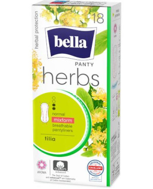 Bella Panty Herbs Tilia, wkładki higieniczne wzbogacone kwiatem lipy, 18 sztuk