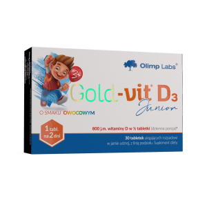 Olimp Labs, Gold-Vit D3 Junior o smaku owocowym, tabletki, 30 sztuk