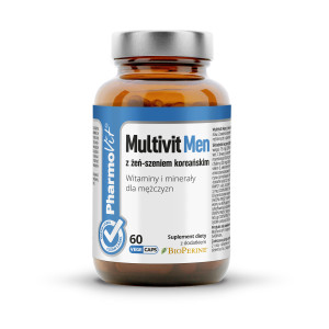 Pharmovit Multivit Men z żeń-szeniem koreańskim Witaminy i minerały dla mężczyzn, kapsułki, 60 sztuk