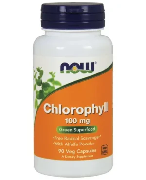 Now Chlorophyll 100 mg 90 kapsułek wegetariańskich