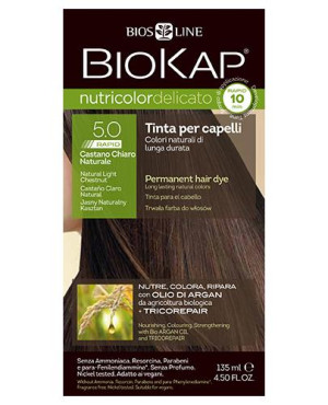 BioKap Nutricolor Delicato Rapid, Farba do włosów 5.0 Jasny Naturalny Kasztan, 135 ml