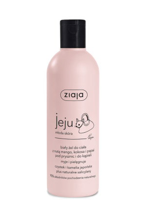 ZIAJA JEJU MŁODA SKÓRA, Białe mydło do ciała pod prysznic i do kąpieli, 300 ml