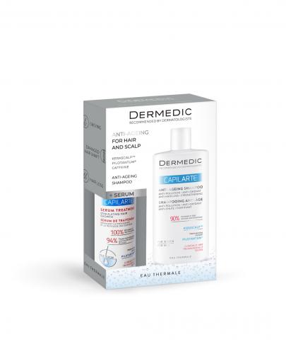 Zestaw Dermedic Capilarte, Serum-kuracja stymulująca wzrost i odrost włosów 150 ml + Szampon Anti-Ageing 300 ml
