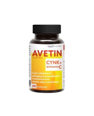 Avetin Cynk Witamina C, 30 kapsułek