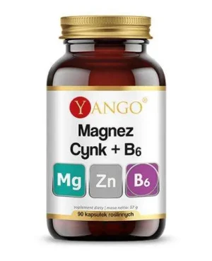 Yango, Magnez + Cynk + B6, kapsułki, 90 sztuk
