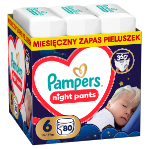 Pampers Night Pieluchomajtki rozmiar 6, 13-19 kg, 80 sztuk